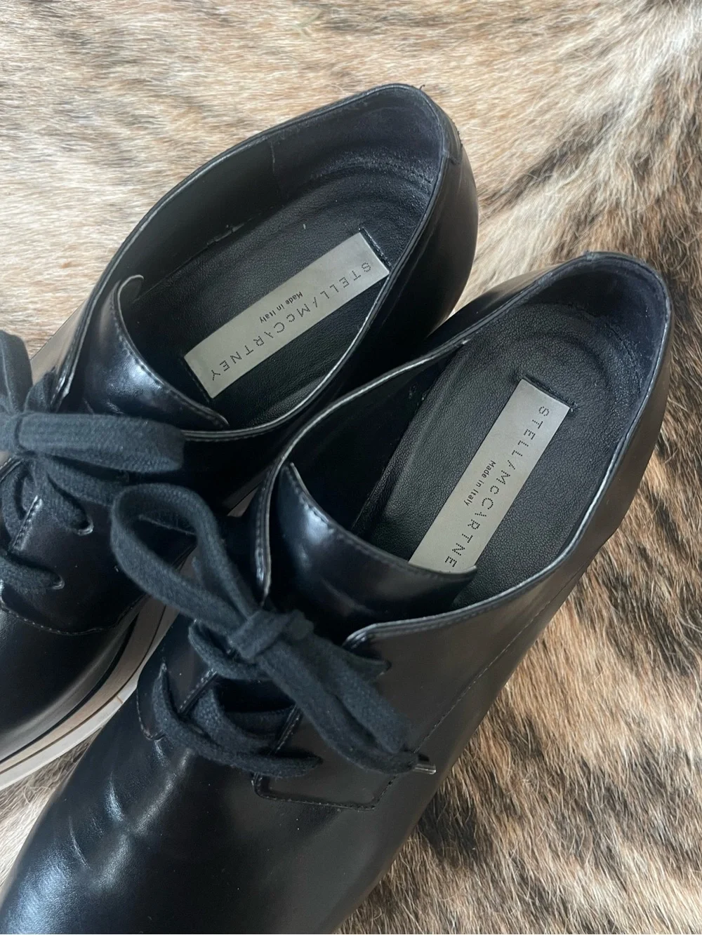 Stella McCartney Elyse Derby Black Platform 39 / 8 - 8.5